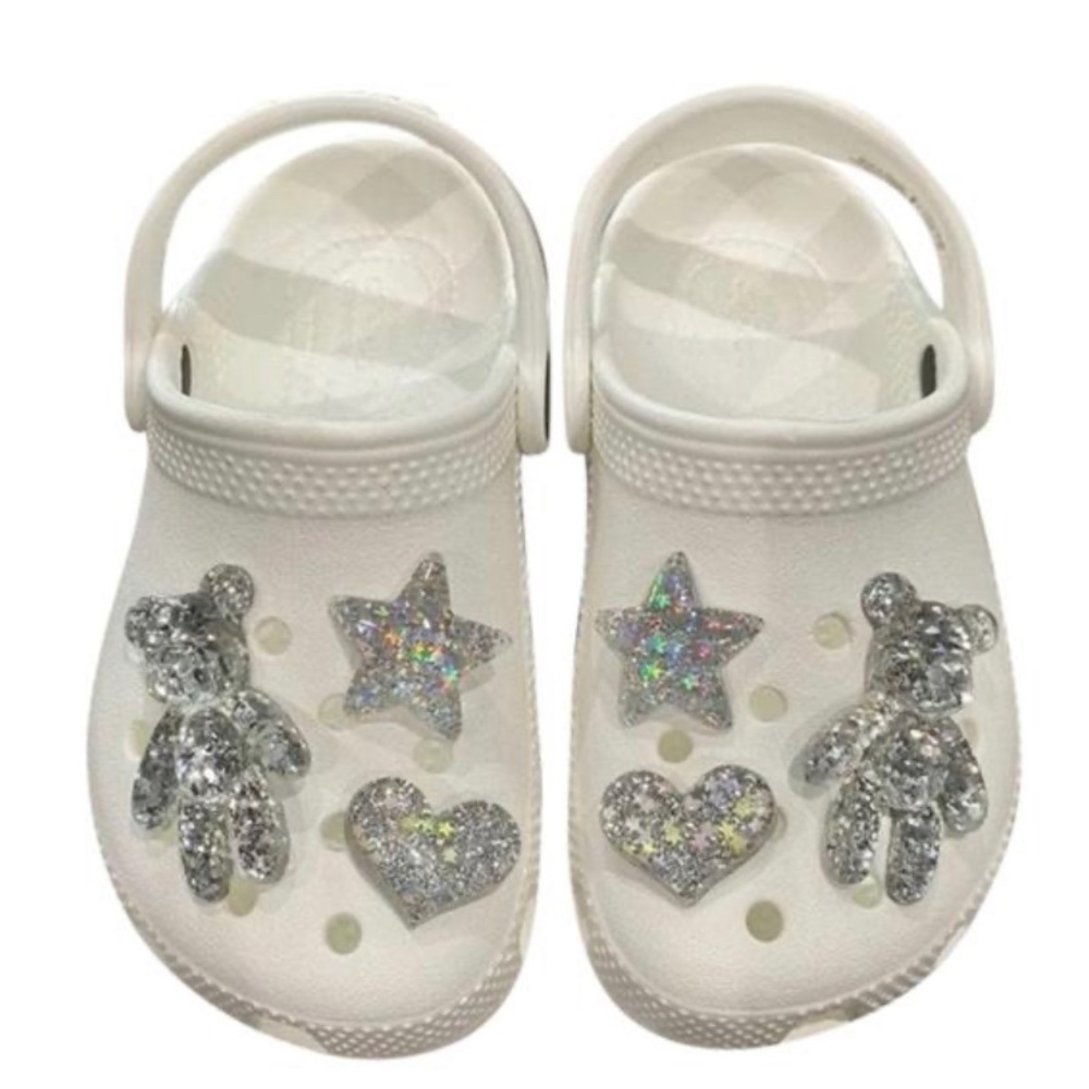 High-End Clear Shiny Bear Crocs Charms